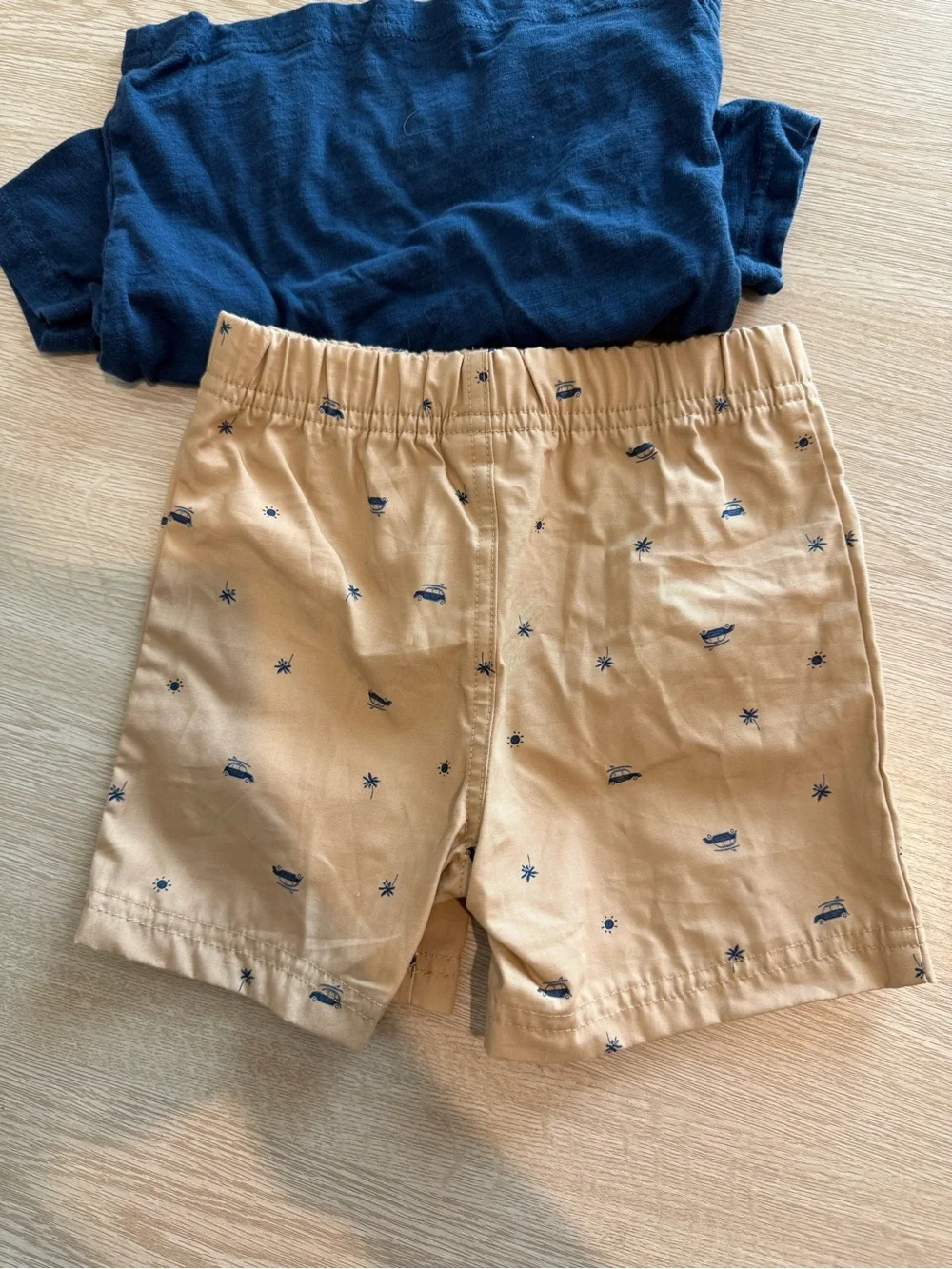 Carter's Khaki Shorts with Navy Accent Print - Picture 4 of 5